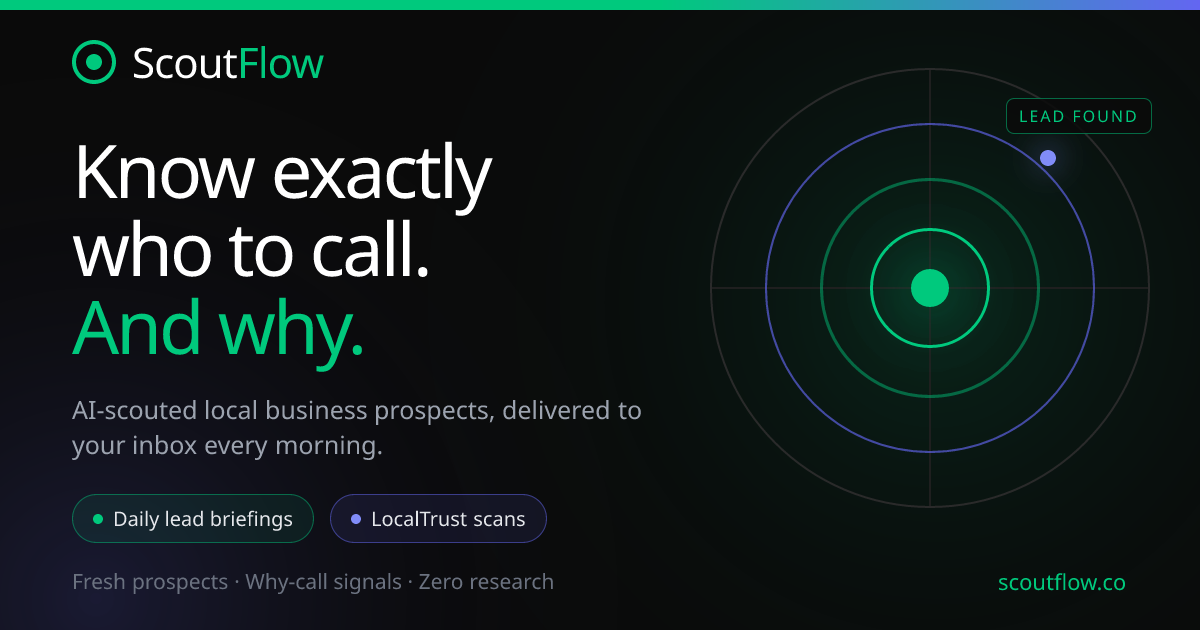 ScoutFlow — Fresh Local Business Leads Delivered Daily